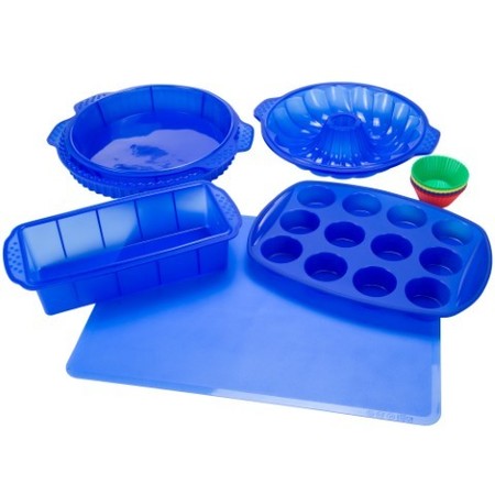 HASTINGS HOME 18-piece Silicone Bakeware Set with Cupcake Molds, Muffin Pan, Cookie Sheet, Bundt, Baking Supplies 793114VUC